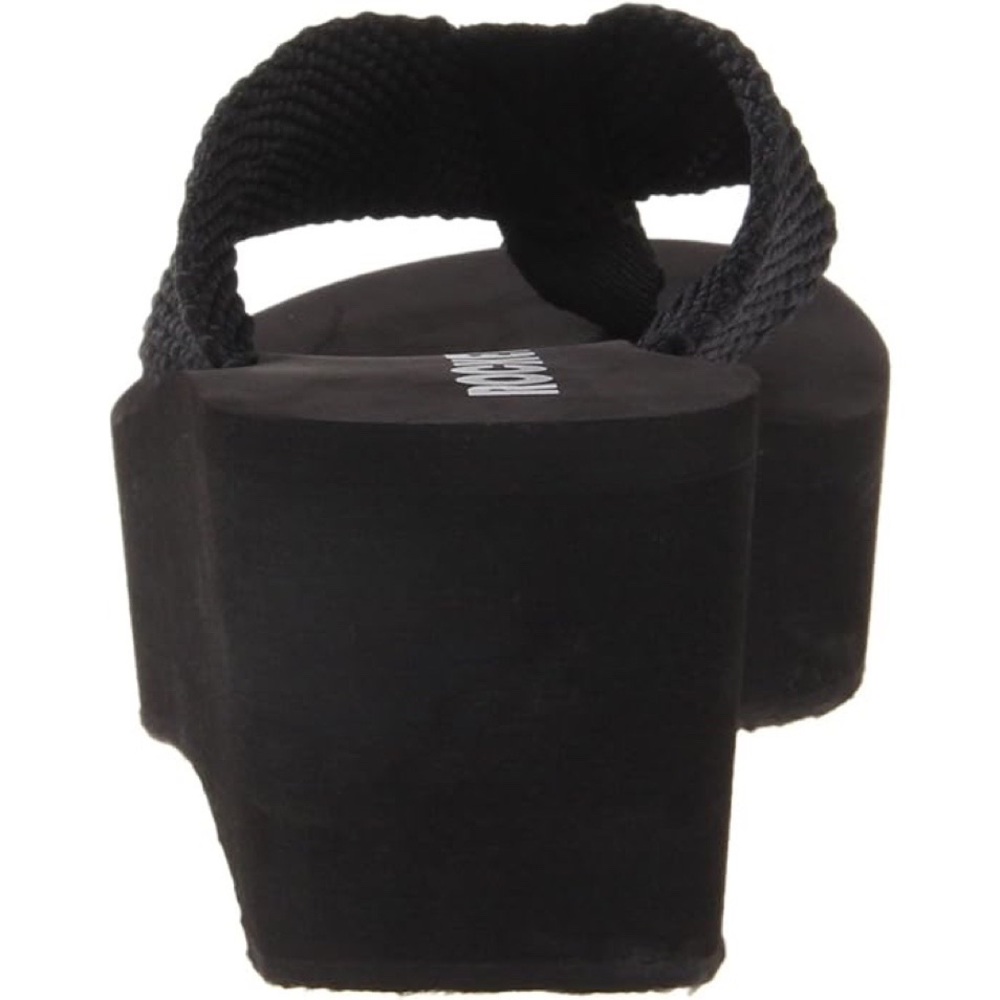 New In! Rocket Dog Solid Black Ultra Platform Wedge Sandal - Picture 5 of 11